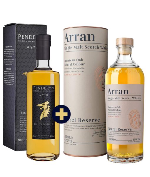 Penderyn Myth Single Malt Welsh Whisky 0,7l 40% + Arran Barrel Reserve Whisky 43% 0,7l TU